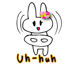 Flower bunny English version sticker #8740087