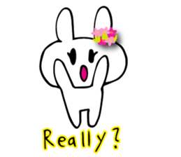 Flower bunny English version sticker #8740089