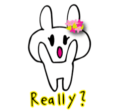 Flower bunny English version sticker #8740089