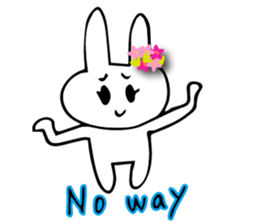 Flower bunny English version sticker #8740091