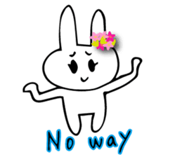 Flower bunny English version sticker #8740091