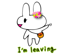 Flower bunny English version sticker #8740093