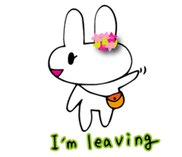 Flower bunny English version sticker #8740093