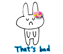 Flower bunny English version sticker #8740095