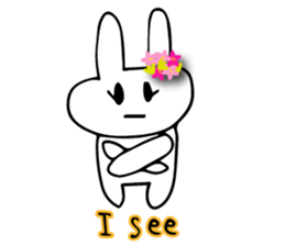 Flower bunny English version sticker #8740097