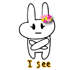 Flower bunny English version sticker #8740097