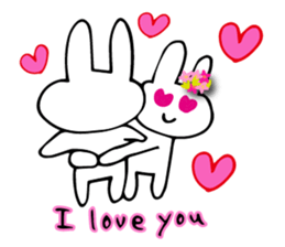 Flower bunny English version sticker #8740099