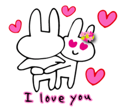 Flower bunny English version sticker #8740099