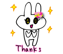 Flower bunny English version sticker #8740101