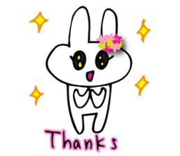 Flower bunny English version sticker #8740101