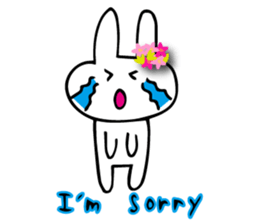 Flower bunny English version sticker #8740103