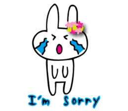 Flower bunny English version sticker #8740103