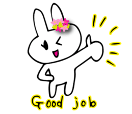 Flower bunny English version sticker #8740105