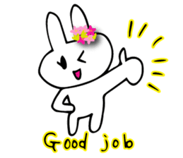 Flower bunny English version sticker #8740105