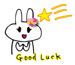 Flower bunny English version sticker #8740107