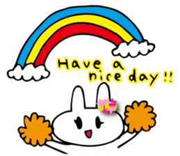 Flower bunny English version sticker #8740109