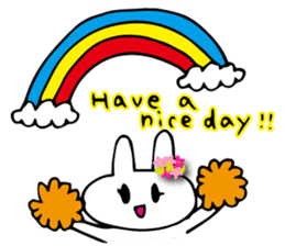 Flower bunny English version sticker #8740109