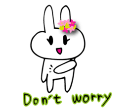 Flower bunny English version sticker #8740111