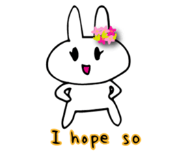Flower bunny English version sticker #8740113