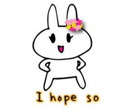 Flower bunny English version sticker #8740113
