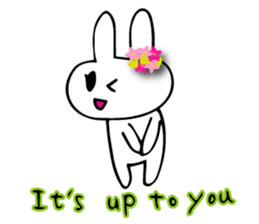 Flower bunny English version sticker #8740115