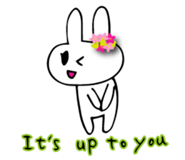 Flower bunny English version sticker #8740115