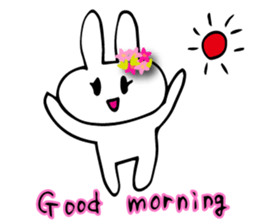 Flower bunny English version sticker #8740117