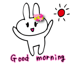 Flower bunny English version sticker #8740117