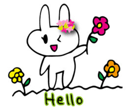 Flower bunny English version sticker #8740118