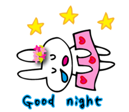 Flower bunny English version sticker #8740119