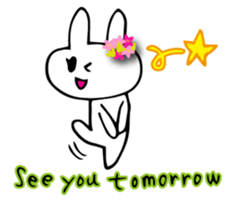 Flower bunny English version sticker #8740120