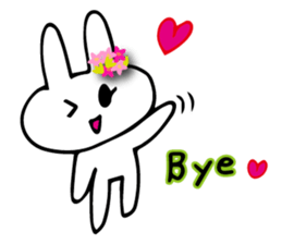 Flower bunny English version sticker #8740121