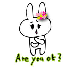 Flower bunny English version sticker #8740122