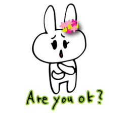 Flower bunny English version sticker #8740122