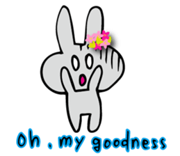 Flower bunny English version sticker #8740123