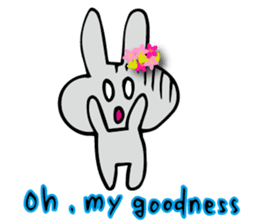 Flower bunny English version sticker #8740123