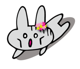 Flower bunny English version sticker #8740124