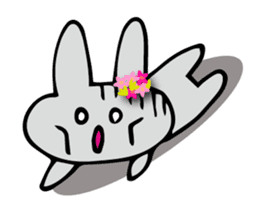 Flower bunny English version sticker #8740124