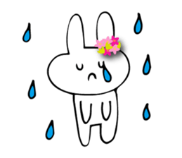 Flower bunny English version sticker #8740125