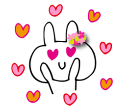 Flower bunny English version sticker #8740126