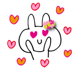 Flower bunny English version sticker #8740126