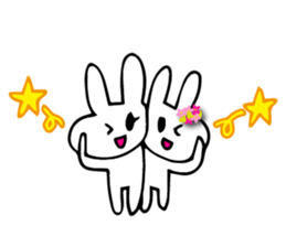 Flower bunny English version sticker #8740127