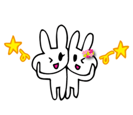 Flower bunny English version sticker #8740127