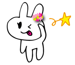Flower bunny English version sticker #8740128