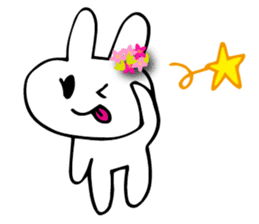 Flower bunny English version sticker #8740128