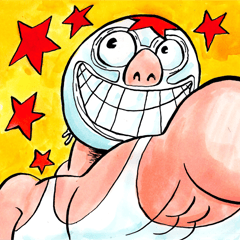 ultimo super star PRO-WRESTLING sticker