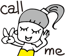 Happy Ponytail Girl sticker #8743650