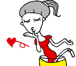 Happy Ponytail Girl sticker #8743656