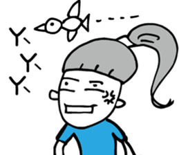 Happy Ponytail Girl sticker #8743660