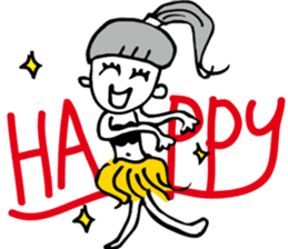 Happy Ponytail Girl sticker #8743662